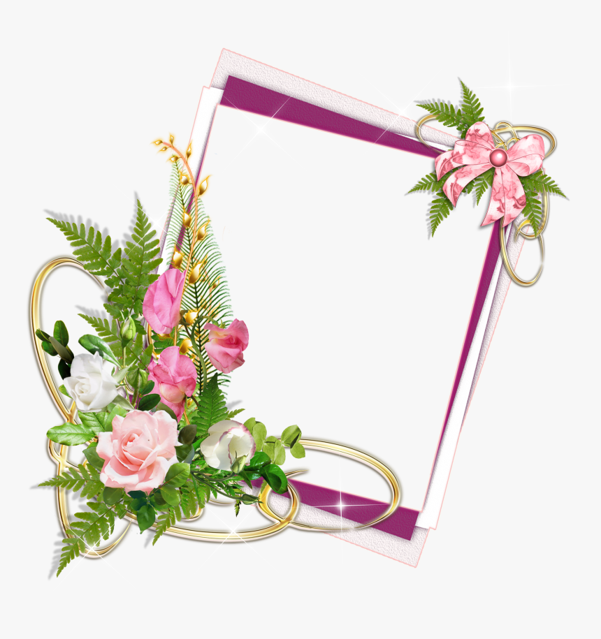 Arabesco Rosa, Belas Flores, Molduras, Decoração Com - Flower Frame Png, Transparent Png, Free Download