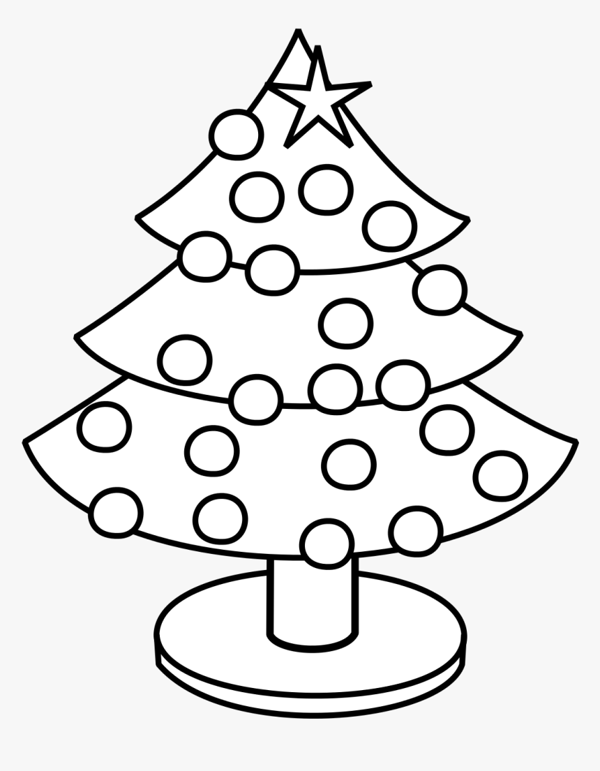 Simple Christmas Tree Clipart Black And White, HD Png Download, Free Download