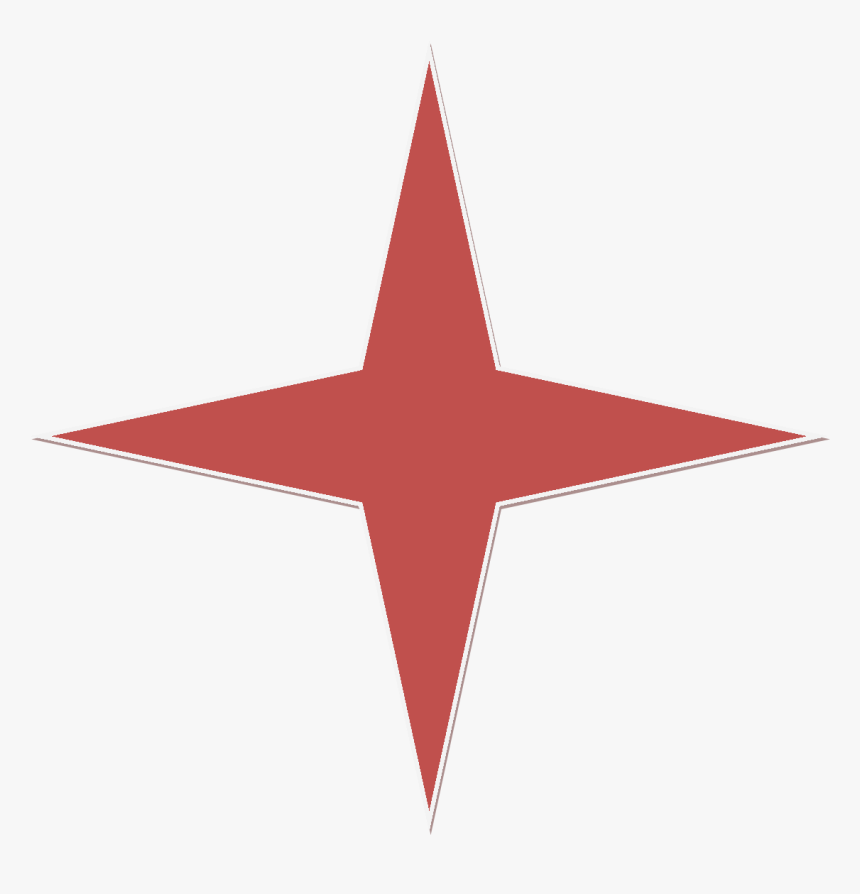Red Gradient 4 Point Star - Red Four Pointed Star, HD Png Download, Free Download