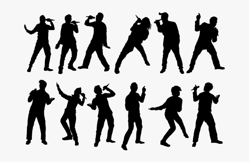 People Singing Silhouettes Vector - Band Singer Free Vector, HD Png Download, Free Download