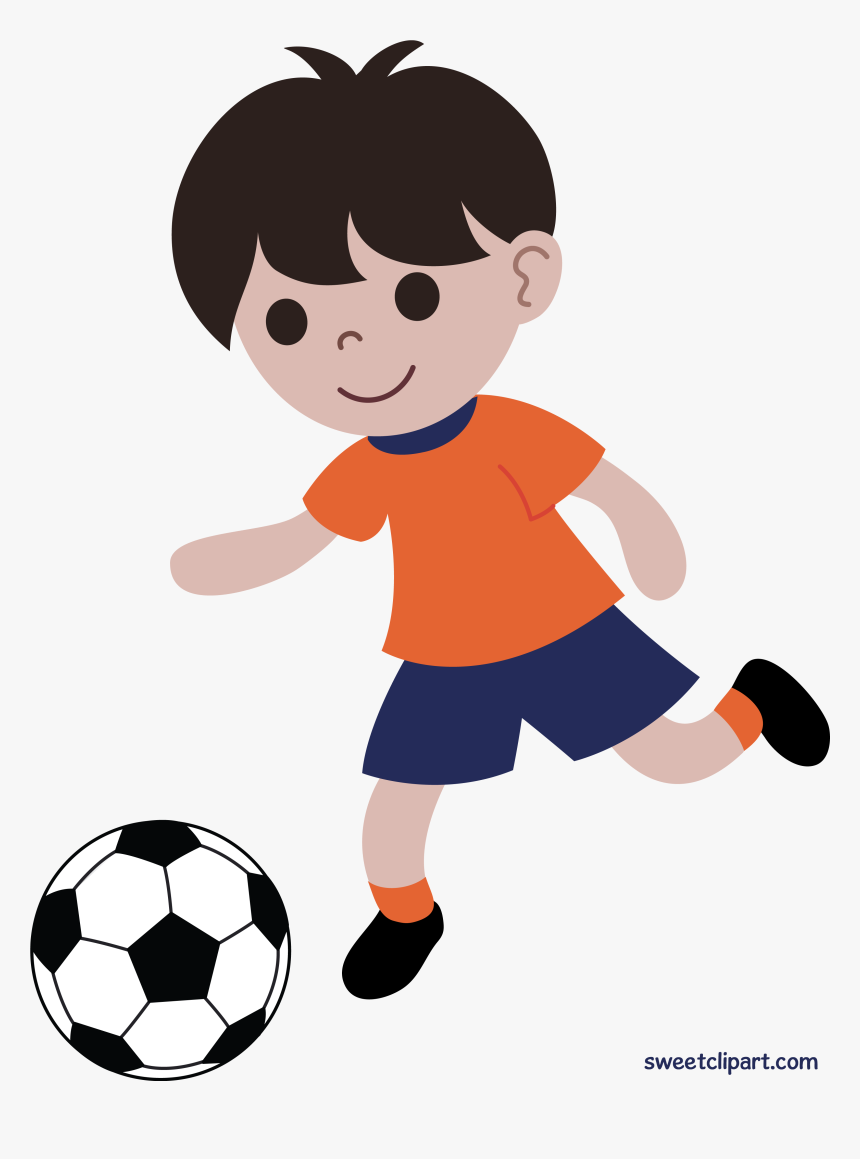 Boy Playing Soccer Or Football Clip Art - Boy Playing Soccer Clipart, HD Png Download, Free Download