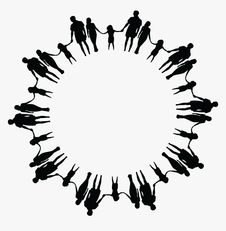 Family Silhouette Holding Hands Circle Clip Arts - Silhouette Of Family Holding Hands, HD Png Download, Free Download