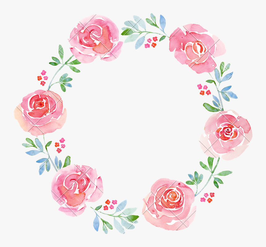 Beautiful Flower Watercolor Wreath - Free Save The Date Flowers, HD Png Download, Free Download