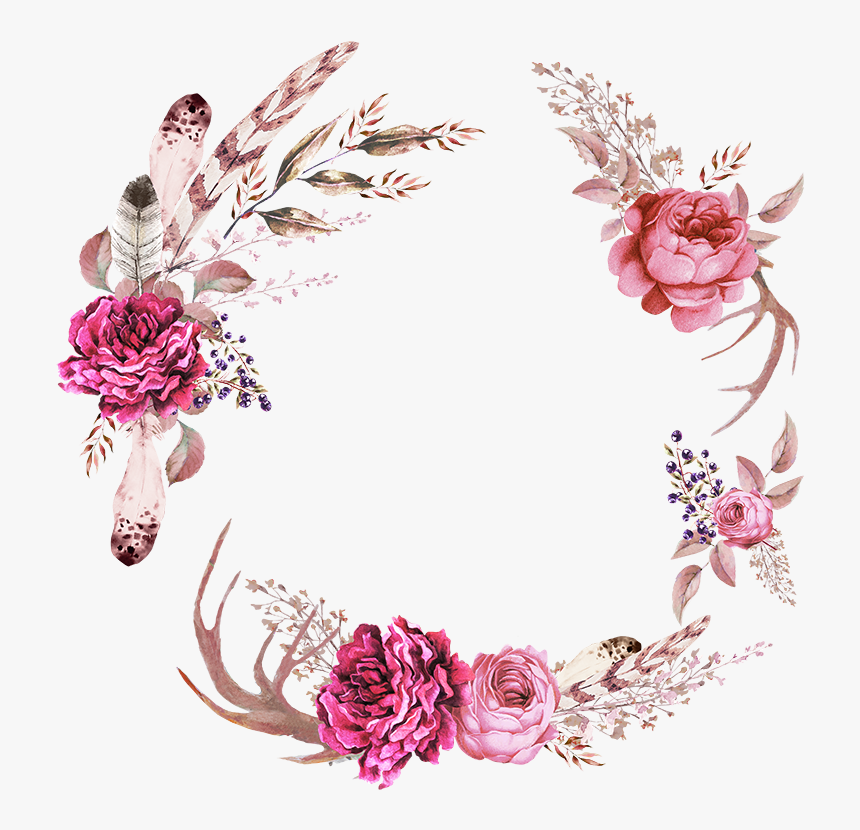 Partial Flower Wreath Png - Brasão Floral Rosa Png, Transparent Png, Free Download