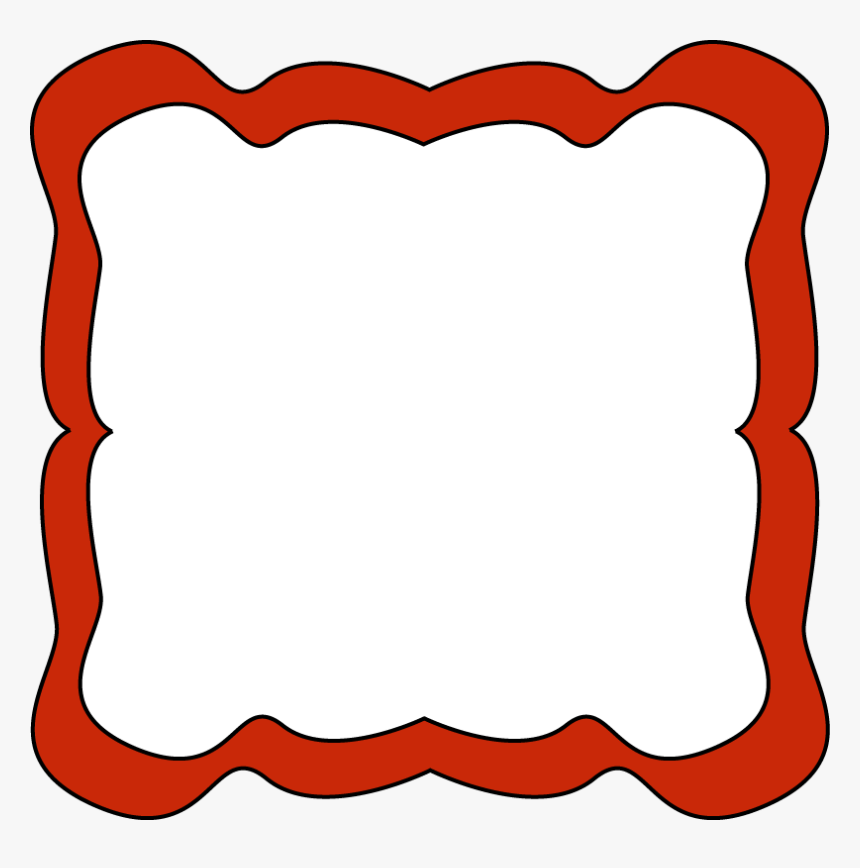 Red Curvy Frame - Red Borders And Frames Clip Art, HD Png Download, Free Download