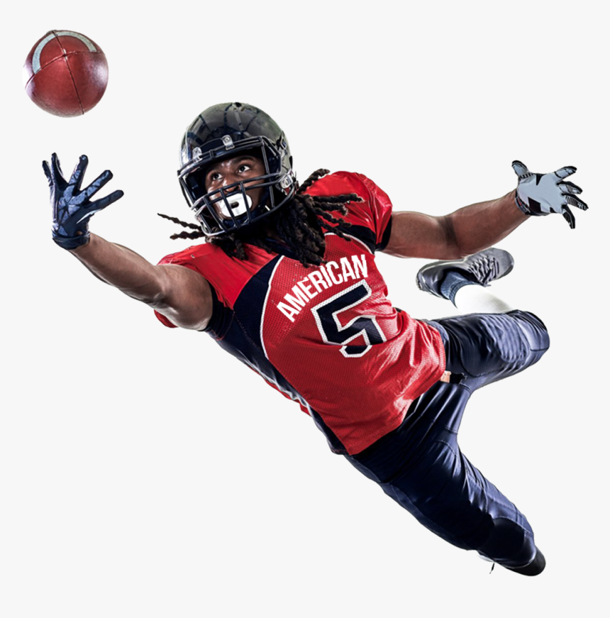 American Football Player Catching A Ball - Football Player Catching The Football, HD Png Download, Free Download