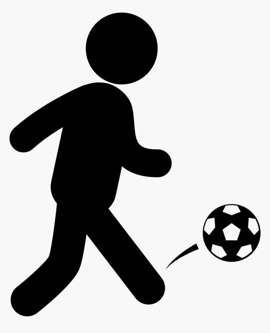 Soccer Player With Ball - Soccer Icon Png, Transparent Png, Free Download