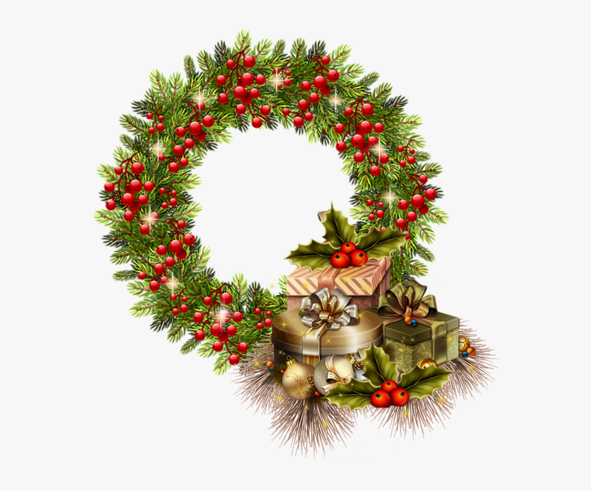 Christmas Wreath Png Holly, Transparent Png, Free Download