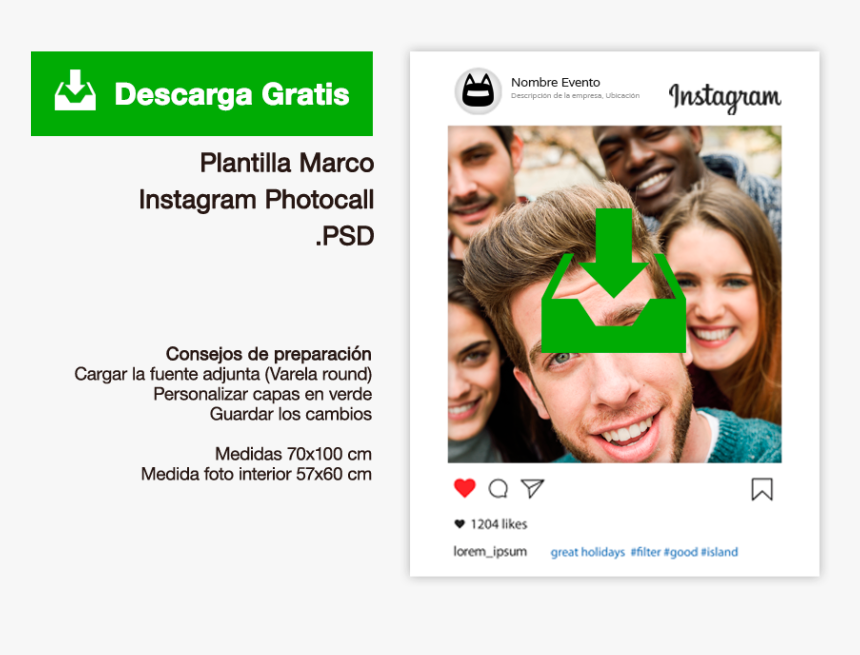 Descargar Plantilla Marco Photocall Instagram Gratis - Instagram, HD Png Download, Free Download