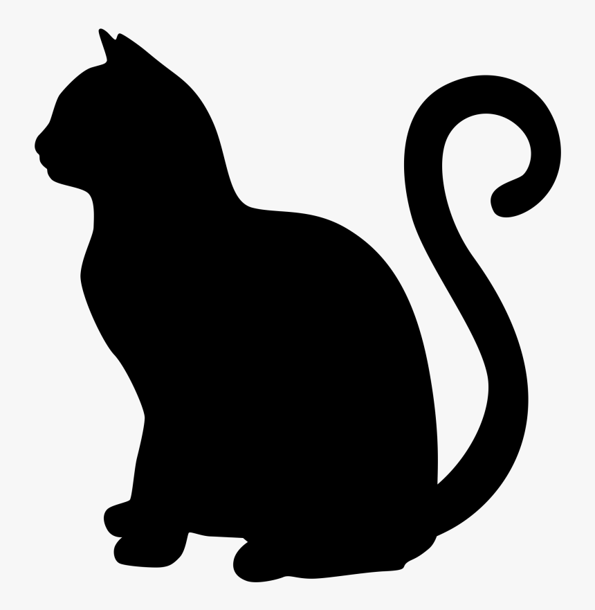 Cat Silhouette Clip Art - Transparent Transparent Background Cat Silhouette, HD Png Download, Free Download