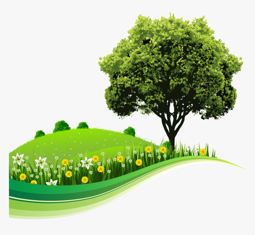 Tree Landscape Nature Drawing - Tree With Roots Png Transparent, Png Download, Free Download