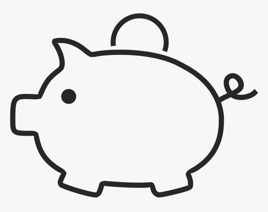 Cartoon Black And White Piggy Bank, HD Png Download, Free Download