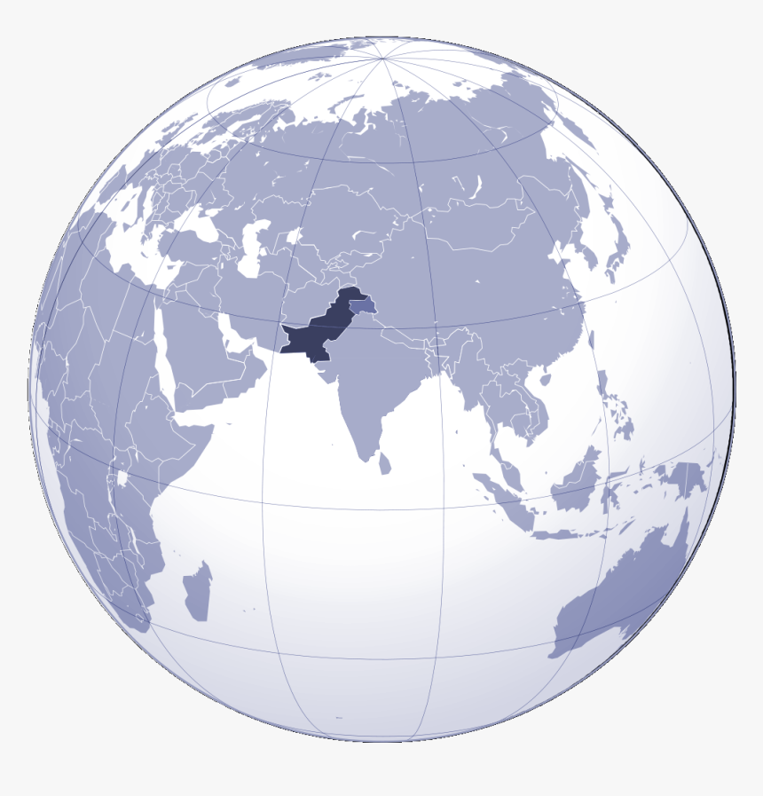 Where Is Pakistan Located Large Map - Mount Everest On Globe, HD Png Download, Free Download