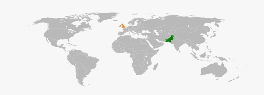 Uk And Pakistan Map - Uk And India Map, HD Png Download, Free Download