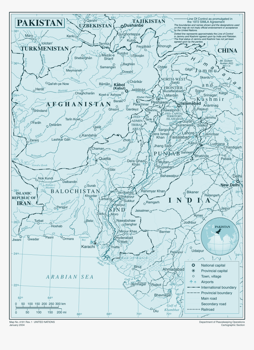 Pakistan Large Map - Map Of Pakistan, HD Png Download, Free Download