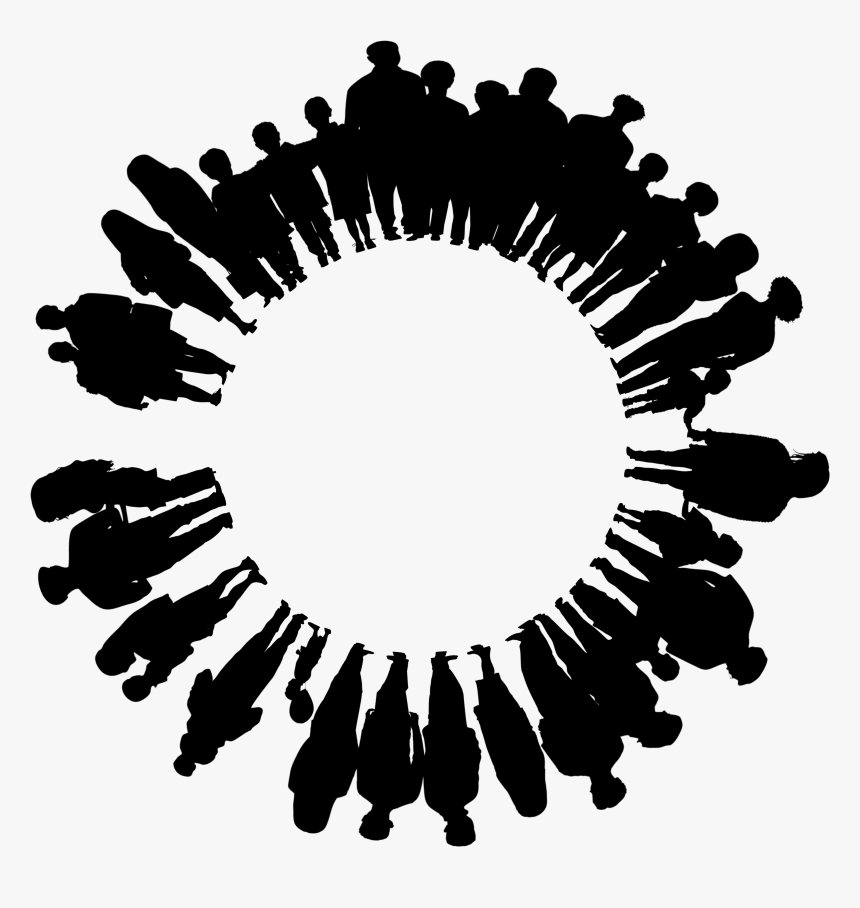 Orang, Siluet, Manusia, Wayang Kulit, Globe, Global - Silhouette People In A Circle, HD Png Download, Free Download