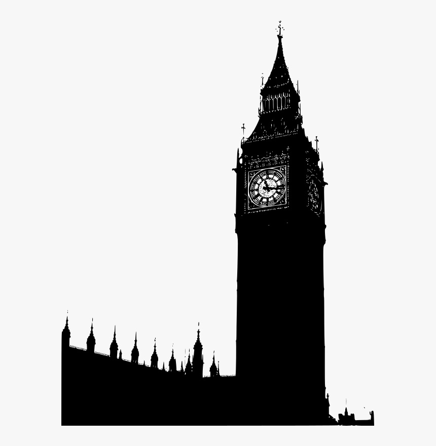 London Clock Tower Download Png - Big Ben Silhouette Vector, Transparent Png, Free Download