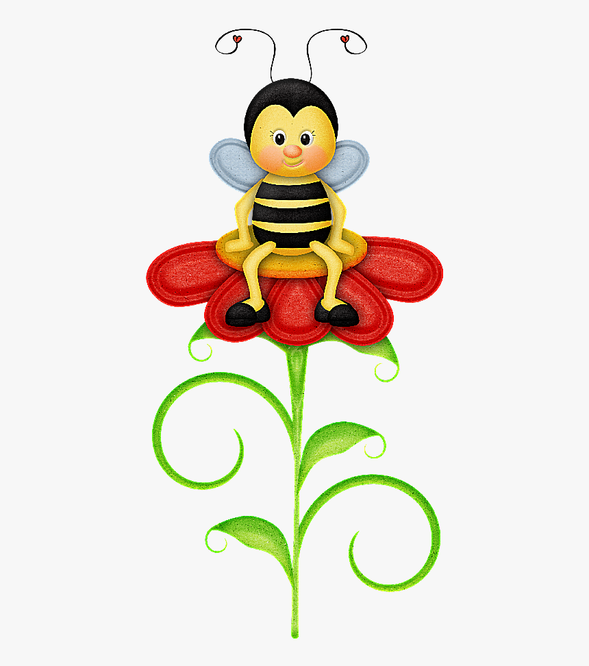 Bee On A Flower Clipart, HD Png Download, Free Download