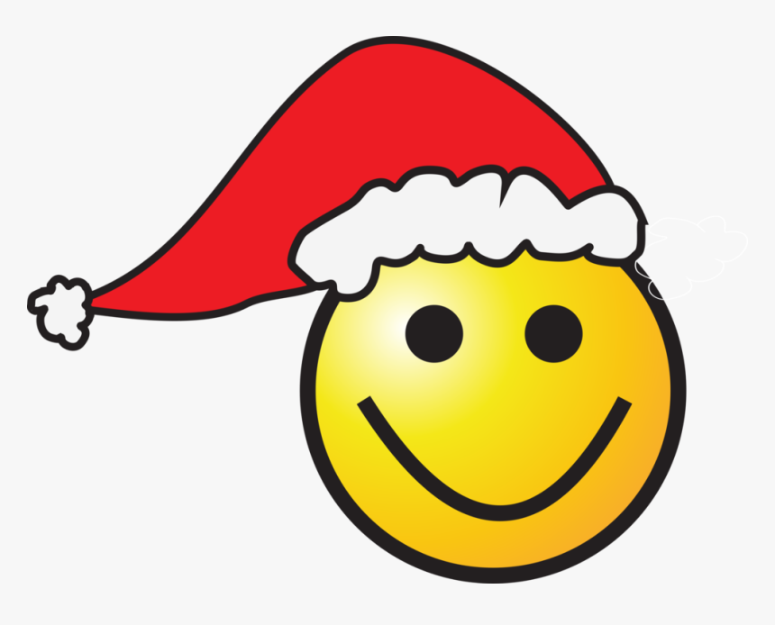 Natal, Smiley, Chapéu, Papai Noel - Christmas Smiley Face Clipart, HD Png Download, Free Download