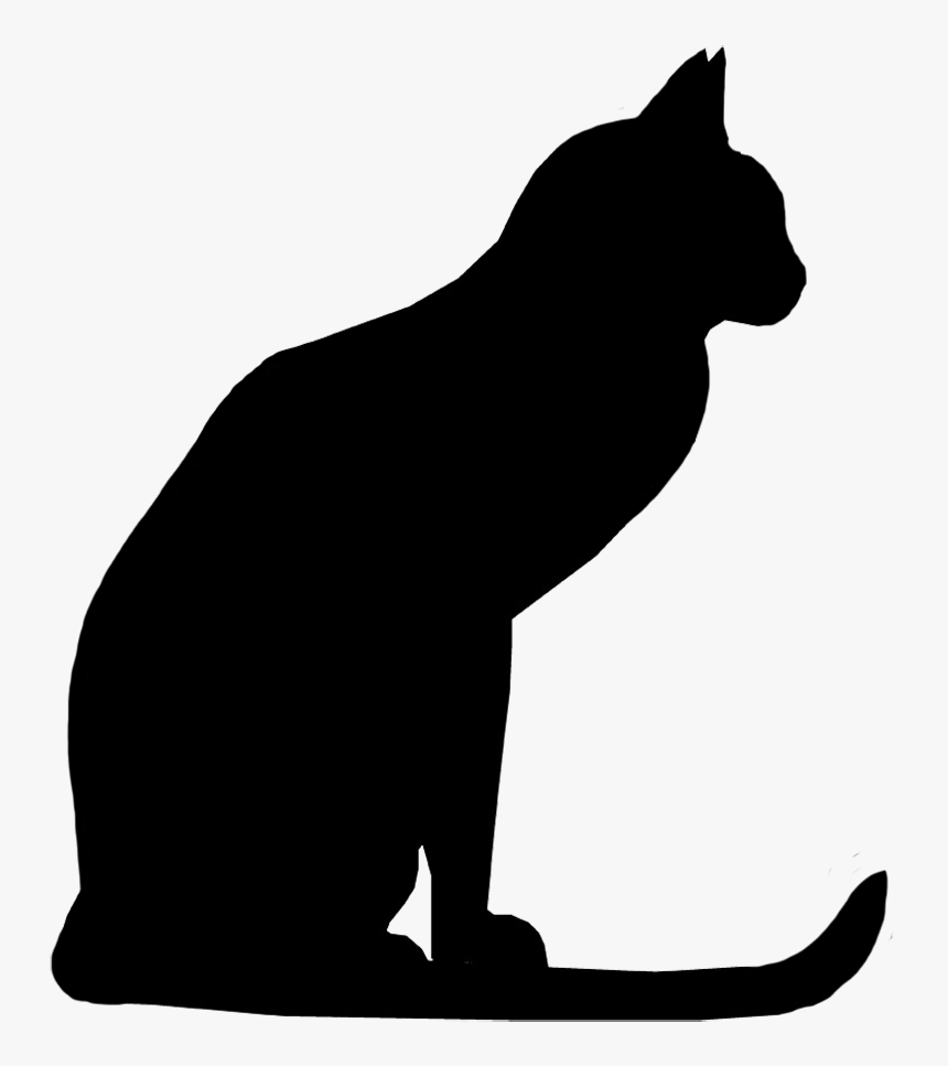 Cat Png - Silhouette Cat Clipart Black And White, Transparent Png, Free Download