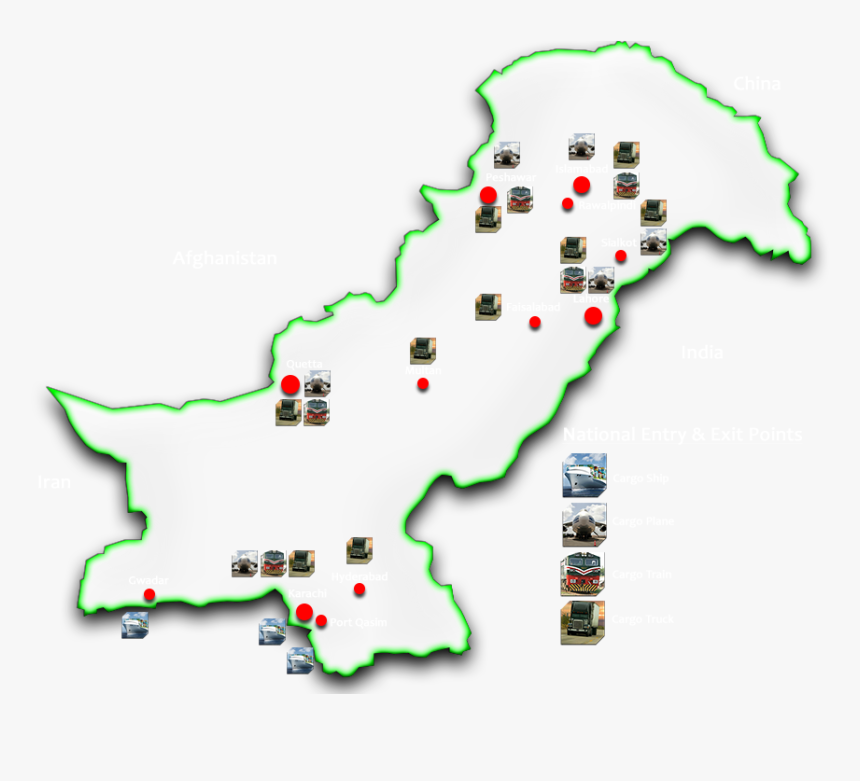 Transportation Map Pakistan - Clipart Outline Of Pakistan Map, HD Png Download, Free Download