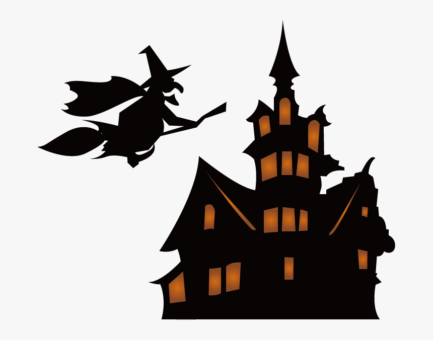 Halloween Silhouette Haunted House Png File - Scary Halloween Png, Transparent Png, Free Download