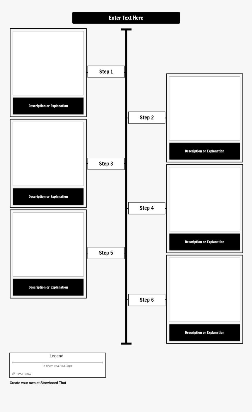 Sequencing Timeline Template - Timeline Clipart Black And White, HD Png Download, Free Download