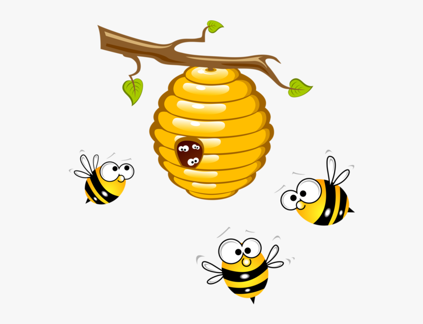 Abeilles,png Honey Bees Clip Art Bees - Una Colmena De Abejas, Transparent Png, Free Download