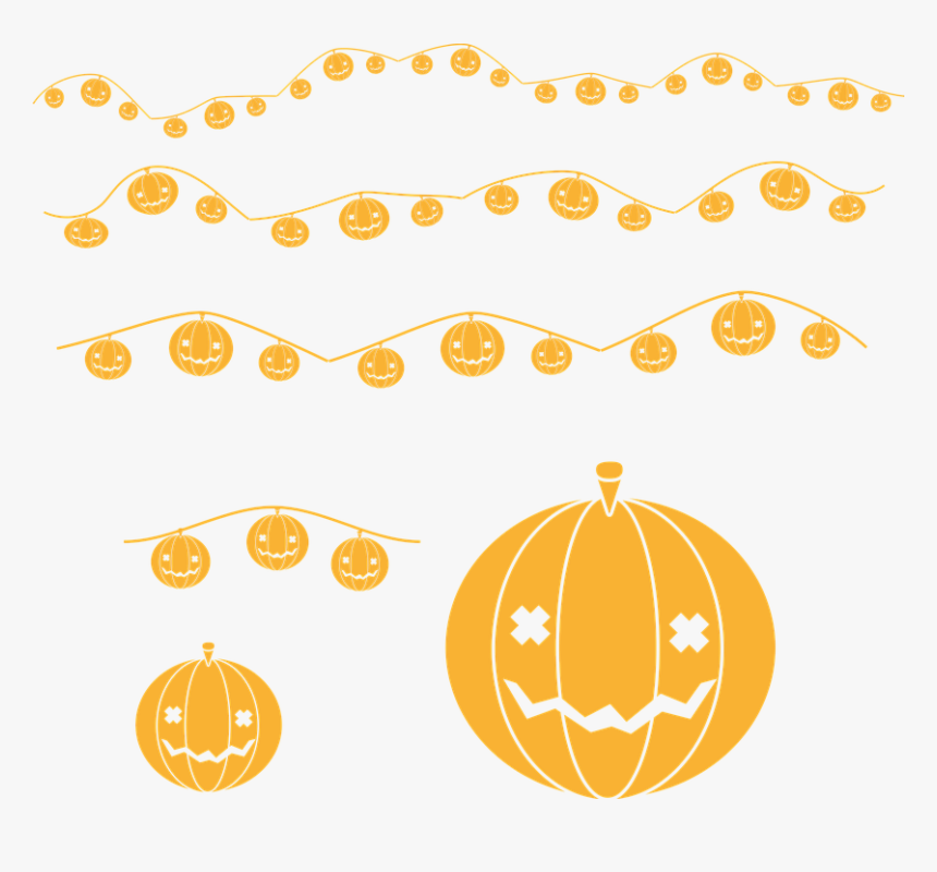 Pumpkin, Halloween, Deco, Garland, Gourd, Festival - Pumpkin Garland Transparent Background, HD Png Download, Free Download