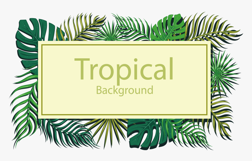 Transparent Tropical Background Clipart - Vector Leaf Title, HD Png Download, Free Download