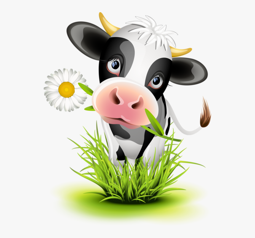 Clipart Grass Cow - Cartoon Happy Birthday Cow, HD Png Download, Free Download