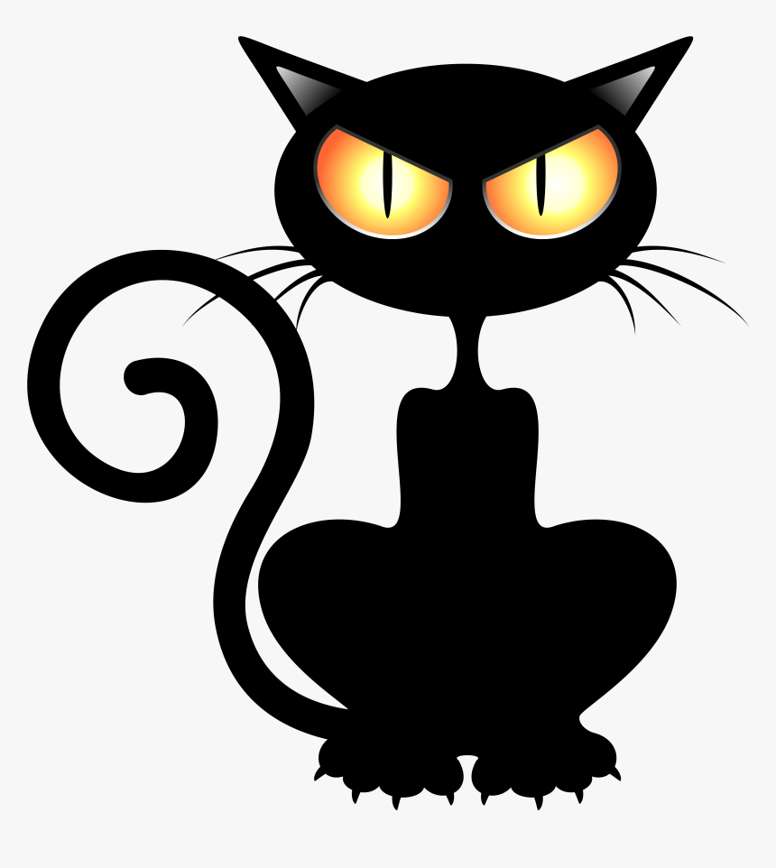 Free Halloween Cat Clip Art - Halloween Black Cat Clipart, HD Png Download, Free Download