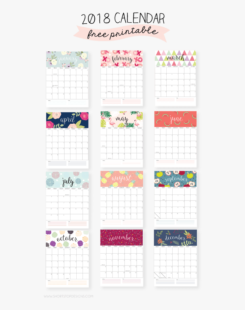 Clip Art Calendario 2018 Tumblr - Printable Calendar Bullet Journal 2019 2020, HD Png Download, Free Download