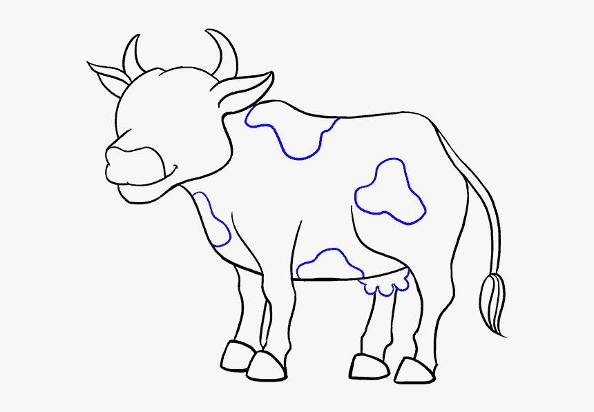 Cows Drawing Simple - Drawing, HD Png Download, Free Download