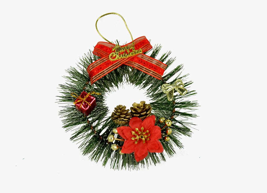 Clip Art Enfeites De Natal Com Pinhas - Wreath, HD Png Download, Free Download