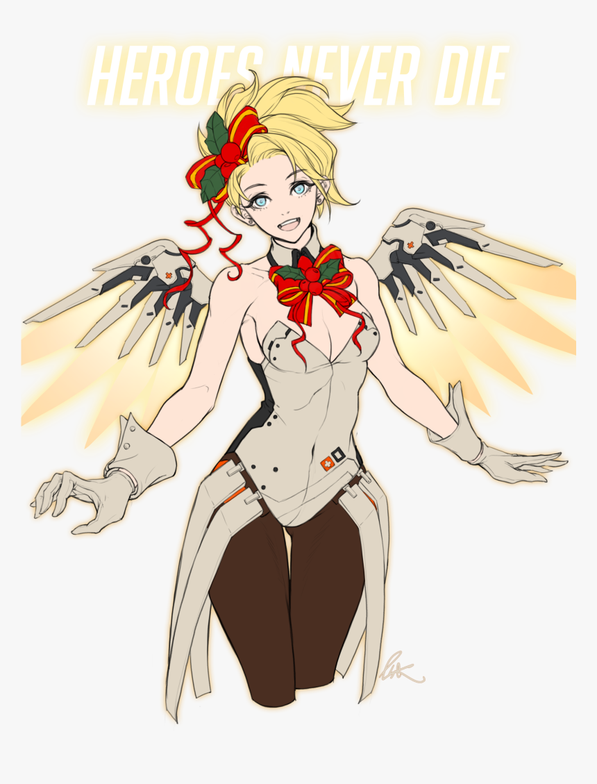 Free Overwatch Mercy Drawing - Mercy With Cats Overwatch, HD Png Download, Free Download