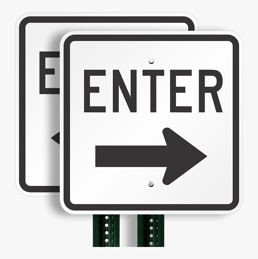 Enter Sign With Right Arrow Symbol Lasts Ⓒ - Trucks Entering Highway Sign, HD Png Download, Free Download