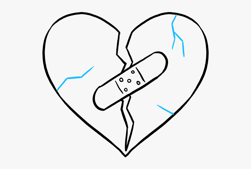 Clip Art How To Draw A - Drawings Of Broken Hearts, HD Png Download, Free Download