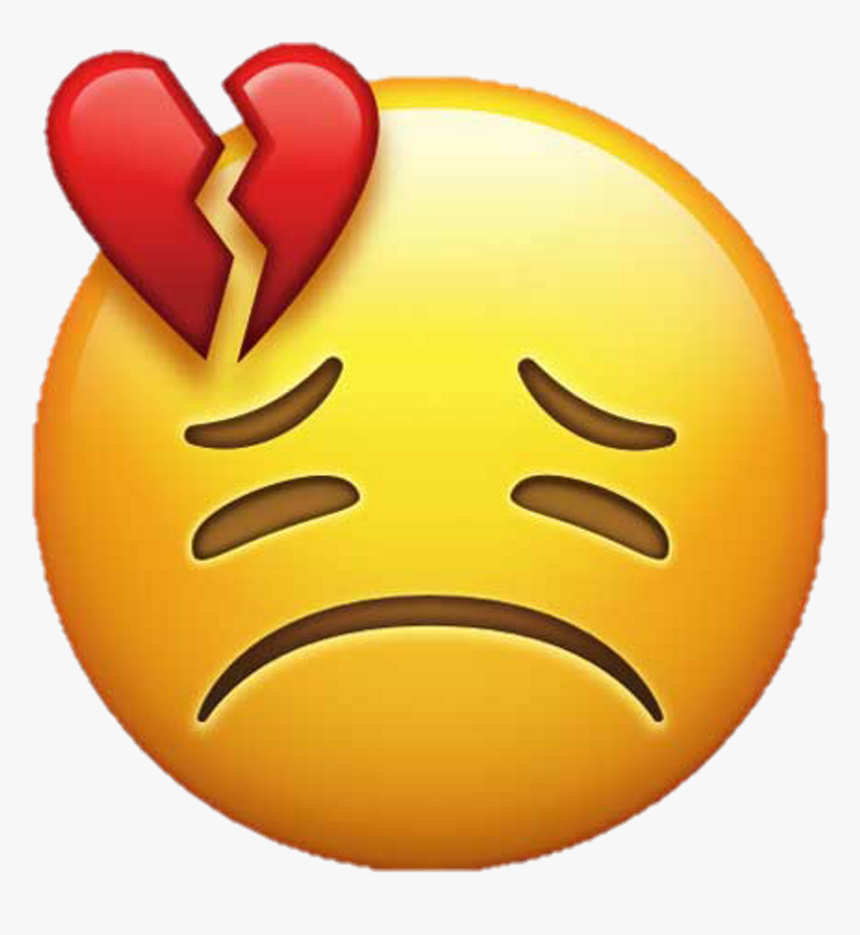 Sad Emoji Clipart Heartbroken - Red Heart Broken Emoji, HD Png Download, Free Download