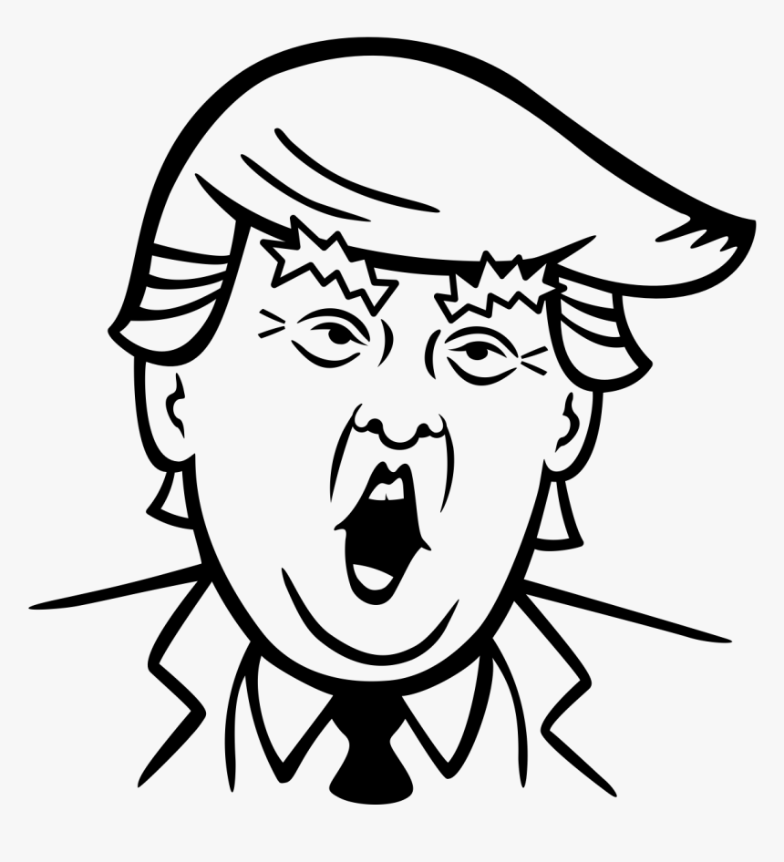 Donald Trump Clipart Black And White, HD Png Download, Free Download