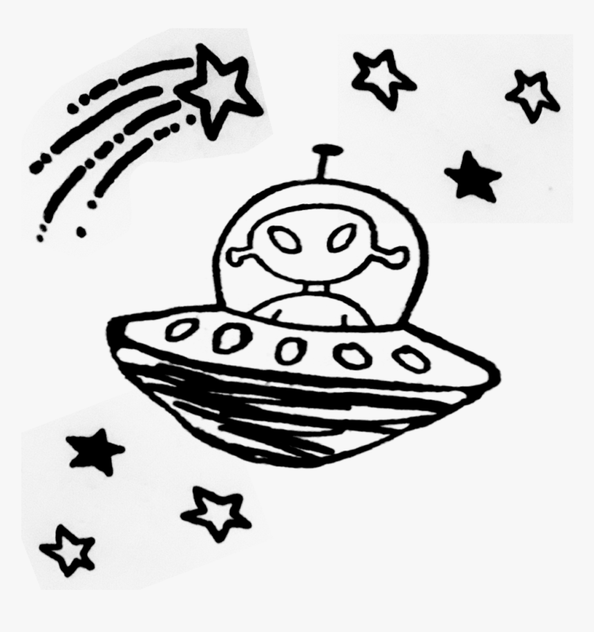 Alien Ufo Tumblr - Draw Alien In Ufo, HD Png Download, Free Download
