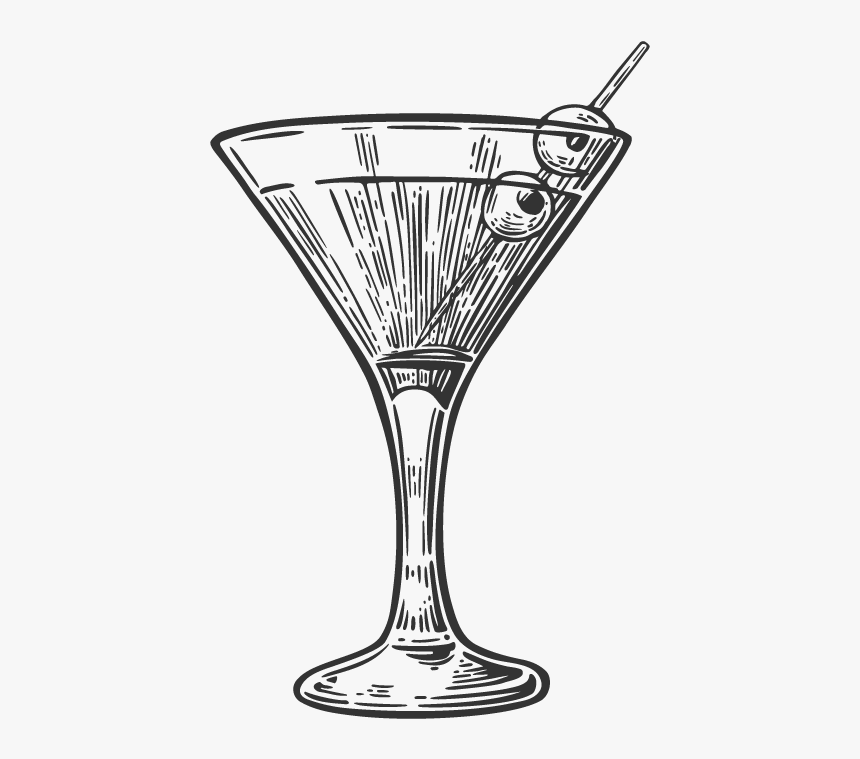 Cocktail Glass Vintage Engraving, HD Png Download, Free Download
