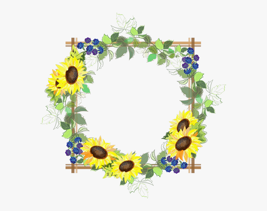 Laurel Clipart Conque - Circle Sunflower Frame Png, Transparent Png, Free Download