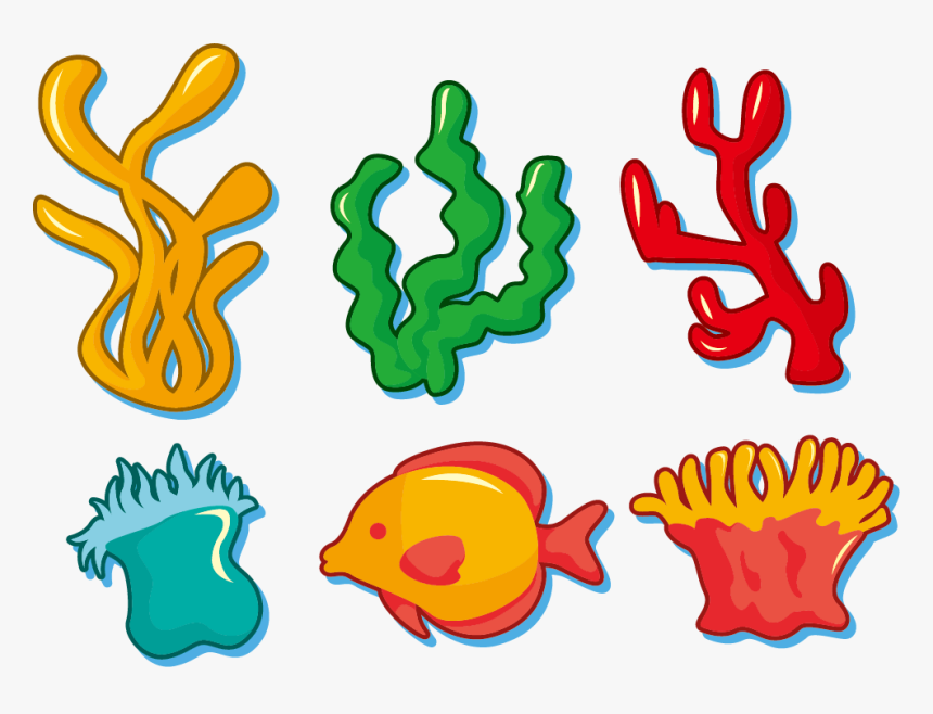 Clipart For Seaweed , Png Download - Cartoon Coral Reef Alga Clipart, Trans...