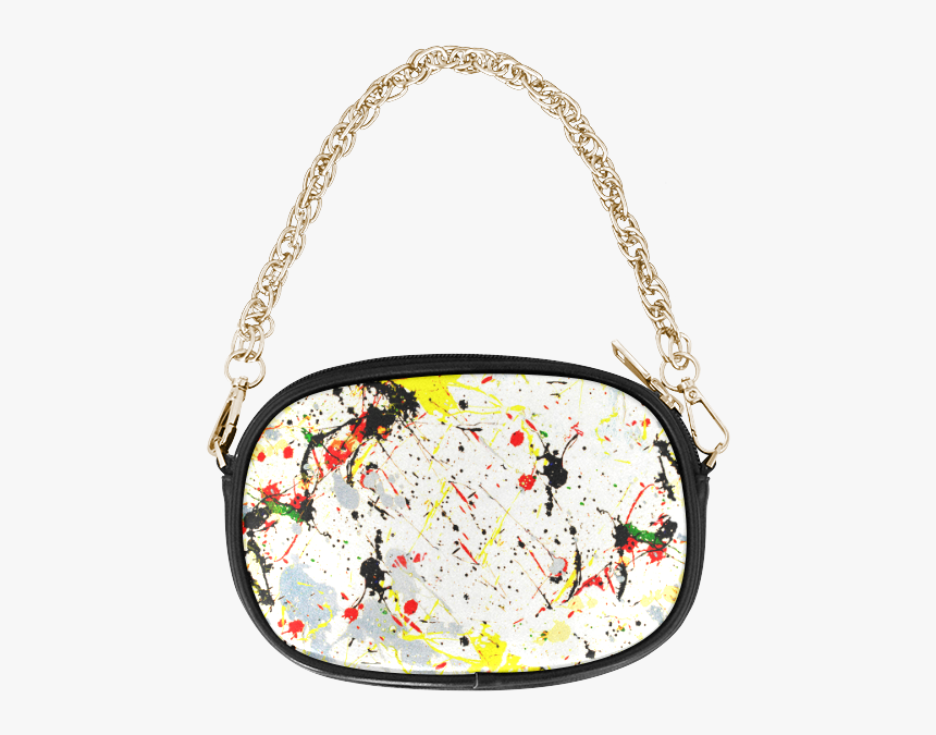 Yellow & Black Paint Splatter Chain Purse - Handbag, HD Png Download, Free Download