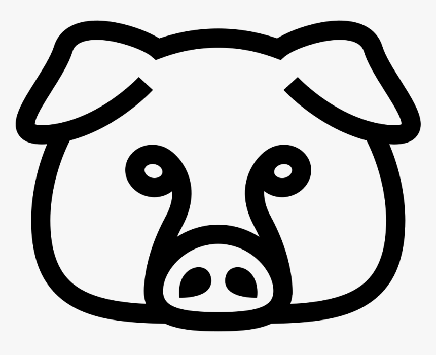 Pig Outline Png - Black And White Pig Face Clipart, Transparent Png, Free Download