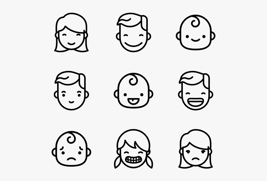 Clip Art Faces Free Vector People - Face Icon Vector, HD Png Download, Free Download