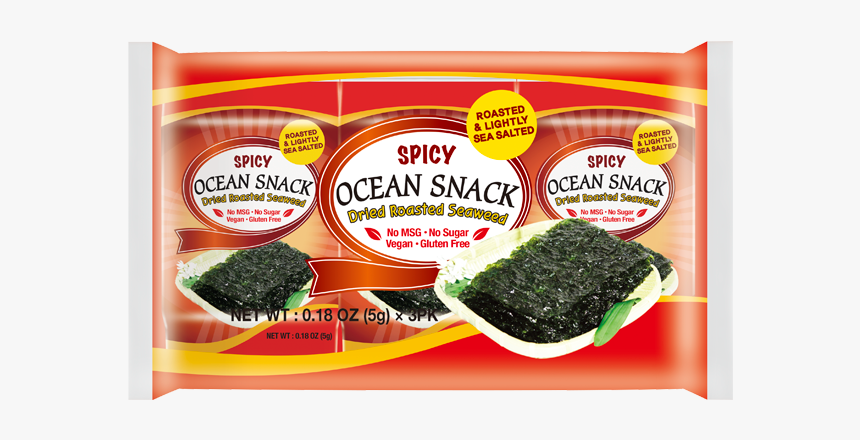 Os Spicy 5gx3 - Ocean Snack Spicy Seaweed, HD Png Download, Free Download