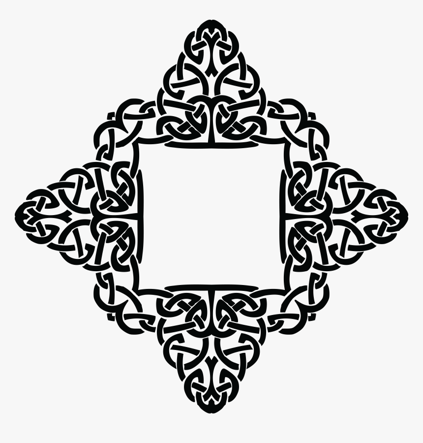 Free Clipart Of A Celtic Diamond Frame Border Design - Celtic Knot Frames How To Draw, HD Png Download, Free Download