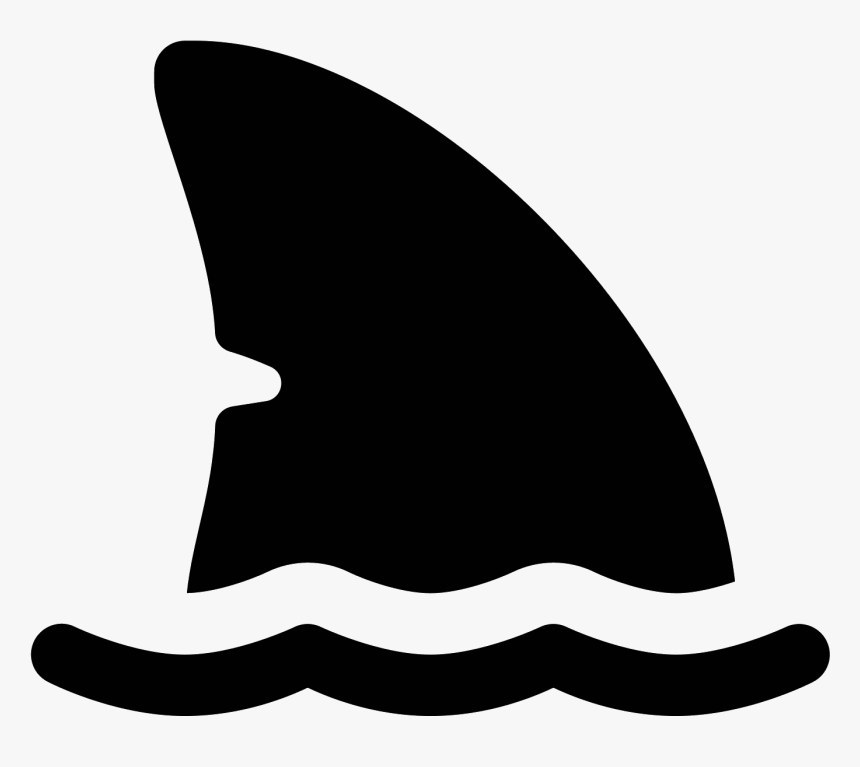 Transparent Fin Clipart Black And White - Shark Fin Black And White Vector, HD Png Download, Free Download
